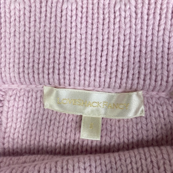 LoveShackFancy Pink Cable Knit Heart Mini Skirt Ruffle Hem Small Barbiecore - Picture 2 of 9